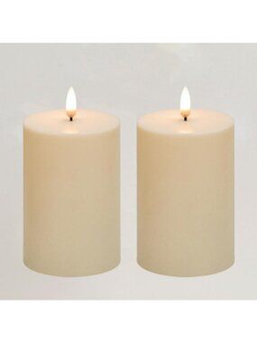 Waterproof Outdoor Candles with Timer | 2 Pack Flameless LED Pillar Candles for